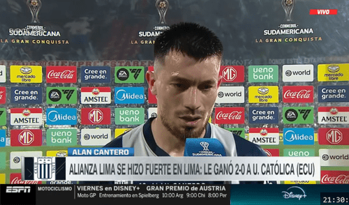 Alan Cantero ingresó por Burlamaqui. Foto: captura de ESPN Alan Cantero ingresó por Burlamaqui