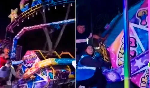 Juego mecánico se cae con personas adentro en parque central de Chosica: causa pánico y deja afectados