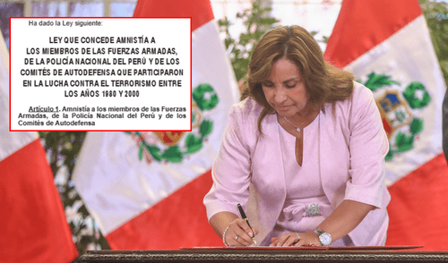 La presidenta promulgó la ley que concede libertad a mayores de 70 años procesados por violar derechos humanos. Foto: Composición/LR Dina Boluarte