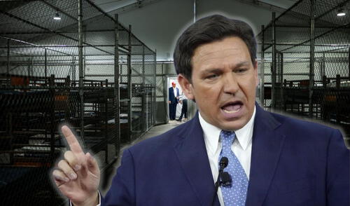 DeSantis llamó al centro como "Depósito de Deportación". DeSantis llamó al centro como "Depósito de Deportación".