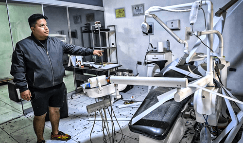 Equipo especializado de odontología dañado tras atentado en Av. Perú, Trujillo. Foto: Yolanda Goicochea/LR Equipo especializado de odontología dañado tras detonación en Av. Perú, Trujillo. Foto: Yolanda Goicochea/LR