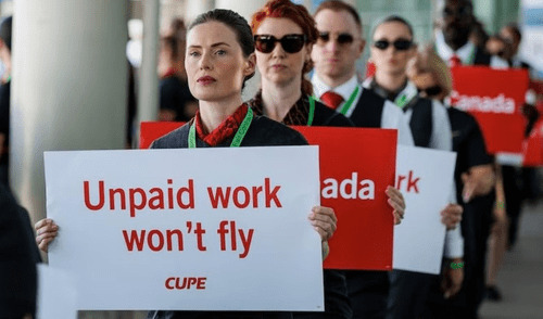 Air Canada se enfrenta a una posible huelga de tripulantes de cabina.