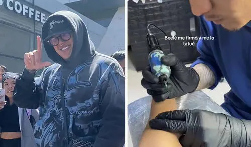 Fan de Beéle se tatuó el autógrafo del cantante colombiano.
