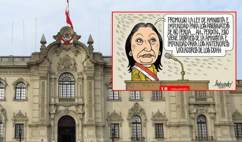 El caricaturista ironiza la ley de amnistía promulgada por el Gobierno que favorece a los violadores de derechos humanos. Foto: Composició/LR Heduardicidio