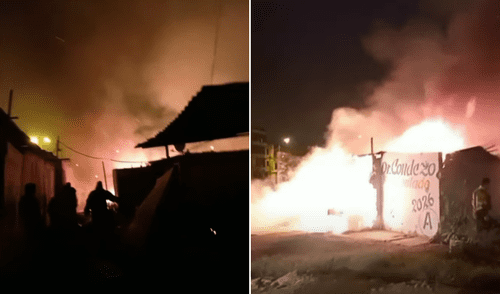 Incendio arrasa con dos viviendas en Carabayllo.