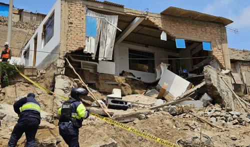 Casa tras derrumbe de pared. Foto: Silvana Quiñonez/LR