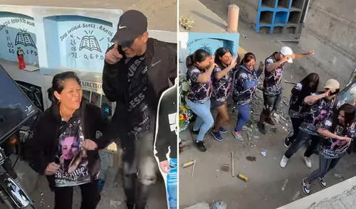 Familia peruana sorprende en TikTok con homenaje inusual bailando en cementerio