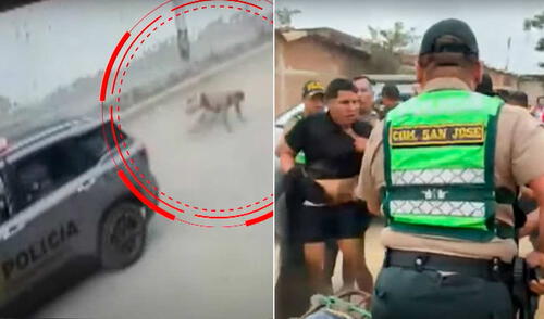 Delincuente se lanza de patrullero en movimiento para fugarse en Tumbes: sus familiares intentan protegerlo, pero la Policía lo captura