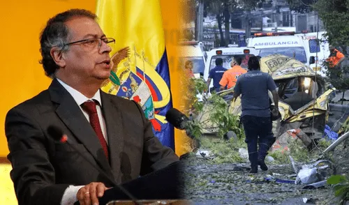 Gustavo Petro se pronuncia tras el ataque cerca a una base de Cali. Foto: Composición LR Petro confirma la muerte de civiles tras atentado terrorista en Cali y culpa a la 'Junta del Narcotráfico'