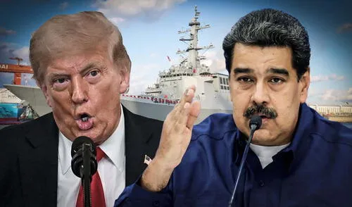 El régimen de Nicolás Maduro se siente acorralado ante la llegada de destructores Aegis de EE. UU. al Caribe. Foto: composición LR/AFP Estados Unidos eleva presión militar y régimen de Maduro activa plan de defensa ante llegada de buques al Caribe