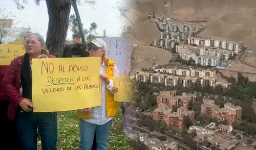 Vecinos de los Álamos de Monterrico en pie de lucho para no ser desalojados. Foto: Composición LR