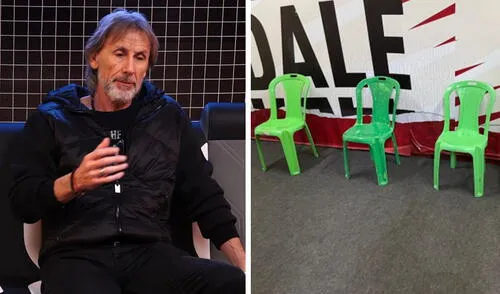 Ricardo Gareca recordó que en 2024, cuando volvió al Perú como DT de Chile, le llenaron el camerino de sillas verdes. Foto: composición de LR/captura de YouTube/Instagram