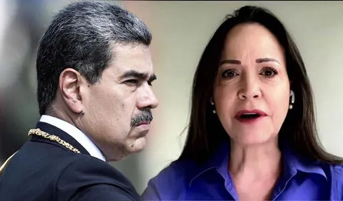 María Corina Machado advierte al régimen de Nicolás Maduro sobre el despliegue de buques de guerra estadounidenses en el Caribe. Foto: composición LR/AFP/Fox News “Trump no está jugando”, advierte María Corina Machado a Maduro tras envío de buques de guerra de Estados Unidos al Caribe