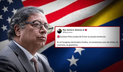 Gustavo Petro y Carlos Gimenez, congresista de EE.UU., se enfrentan en X por el Cartel de los Soles.