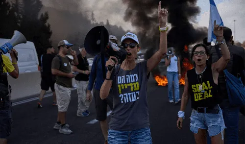 Protestas en Israel exigieron cese al fuego en Gaza y la liberación de rehenes.