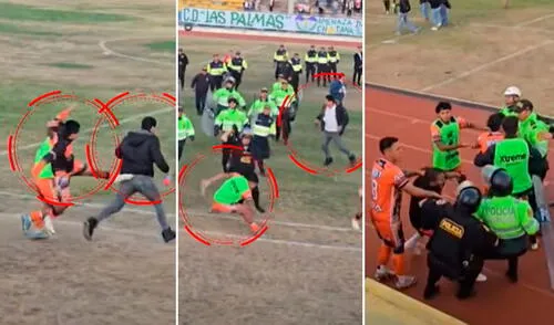Jugadores de ADA Cajabamba persiguieron al reportero en el estadio Ramón Castilla, de Chota. Foto: captura de LR Jugadores de ADA Cajabamba persiguieron al reportero en el estadio Ramón Castilla, de Chota. Foto: captura de LR