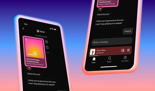 Podrás compartir tus canciones favoritas con tus amigos a través de un chat privado. Foto: TechCrunch