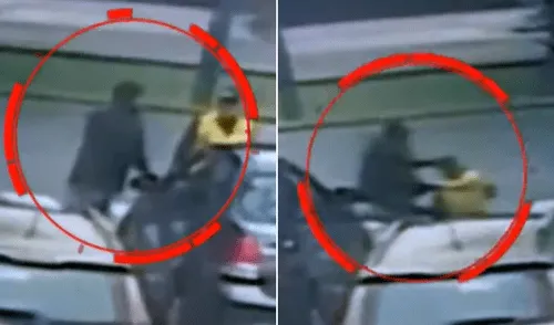 Conductor invade carril y agrede a fiscalizador en Surco. Foto: Composición LR Conductor invade carril y agrede a fiscalizador en Surco.