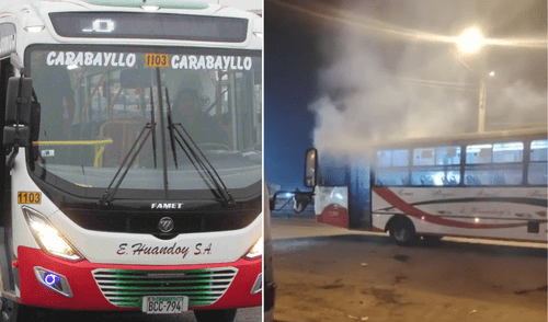 Detonan explosivo en bus Huandoy en Carabayllo. Foto: Composición LR Detonan explosivo en bus Huandoy en Carabayllo.