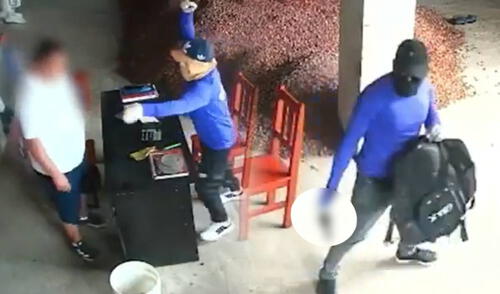 Los delincuentes se llevaron varias mochilas con el dinero del local en Cajamarca.