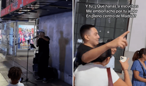 Joven canta tema de Armonia 10 en plaza de Madrid y transeúntes se emocionan al bailar