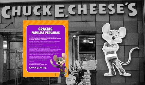 A través de un comunicado oficial Chuck E. Cheese's cierra sus puertas en todo Perú. A través de un comunicado oficial Chuck E. Cheese's cierra sus puertas en todo Perú.