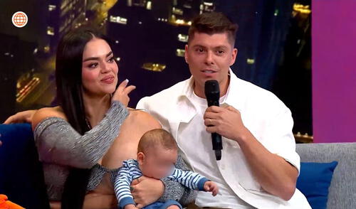Natalia Segura e Ignacio Baladán presentaron a su hijo en la televisión peruana