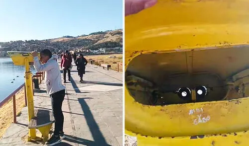Un joven turista en Puno esperaba disfrutar del lago Titicaca a través de binoculares, pero se llevó una sorpresa al encontrar solo cajas vacías. El video se volvió viral en TikTok. Un joven turista en Puno esperaba disfrutar del lago Titicaca a través de binoculares, pero se llevó una sorpresa al encontrar solo cajas vacías. El video se volvió viral en TikTok.