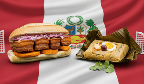 Pan con chicharrón y tamal en el mundial de desayunos de Ibai.