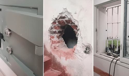 Delincuentes quisieron robar un banco en Argentina, pero encontraron la caja fuerte vacía. Delincuentes quisieron robar un banco en Argentina, pero encontraron la caja fuerte vacía.