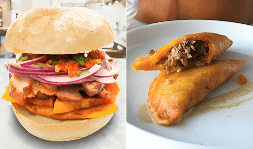 El pan con chicharrón y la arepa peplada con empanada de carne mechada son semifinalistas del 'Mundial de desayuno'