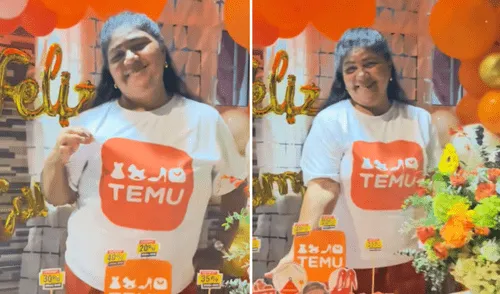 Señora realiza su cumpleaños con temática de Temu
