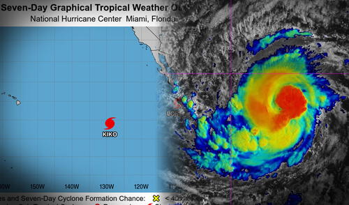 Kiko ya es un huracán de categoría 2 según lo reportado por el NHC, aunque por el momento no hay avisos costeros.