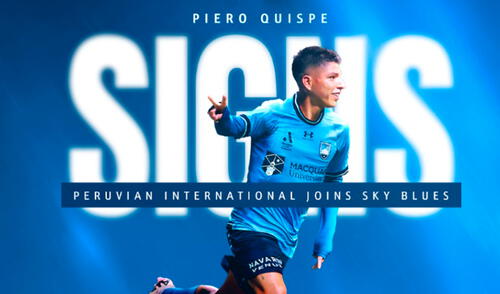 Piero Quispe fue presentado por el Sydney FC. Foto: Sydney FC Piero Quispe fue presentado por el Sydney FC. Foto: Sydney FC