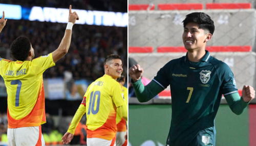 Bolivia llega a este partido tras derrotar 2-0 a Chile, mientras que Colombia viene de un empate 1-1 con Argentina. Foto: composición LR/AFP Bolivia llega a este partido tras derrotar 2-0 a Chile, mientras que Colombia viene de un empate 1-1 con Argentina