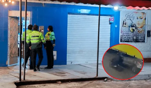 Propietaria del negocio sería víctima de extorsión, según la Policía. Cámaras grabaron a dos hombres disparando contra el inmueble. Foto: Composición LR / Cortesía