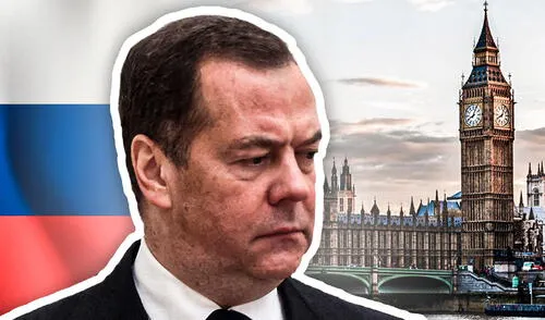 Medvédev planteó que Rusia no podrá recuperar por la vía judicial los fondos transferidos por el Reino Unido a Ucrania. Foto: Composición LR Rusia podría confiscar "activos de la Corona británica": la amenaza de Medvédev contra Londres por apoyar a Ucrania