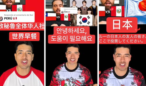 Peruano hizo videos hablando en diversos idiomas para pedir ayuda a los países asiáticos.