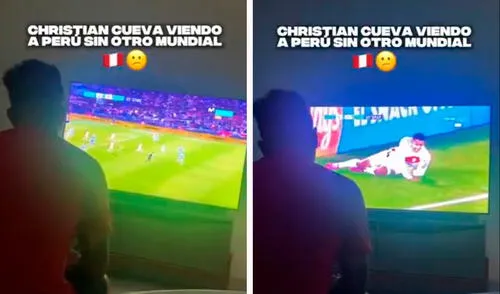 Captan a Christian Cueva viendo la eliminación de la selección peruana al Mundial frente a su TV