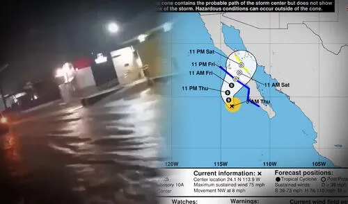 Lorena dejó un rastro de lluvias en Baja California Sur, que se mantendrían durante el fin de semana, según el NHC.