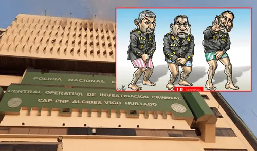 Carlincatura de hoy, domingo 7 de septiembre, ironiza sobre las altas autoridades de las fuerzas del orden. Foto: Composición/LR Carlincatura