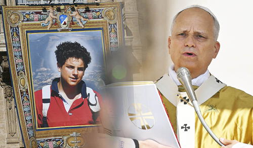 Carlo Acutis, apodado "influencer de Dios", fue canonizado el 7 de septiembre en el Vaticano. Foto:composición LR/AFP