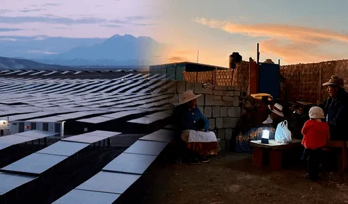 Pampa Clemesí, un poblado rural en Perú sin acceso a electricidad, frente a una de las mayores plantas solares de América Latina. Pampa Clemesí, un poblado rural en Perú sin acceso a electricidad, frente a una de las mayores plantas solares de América Latina.