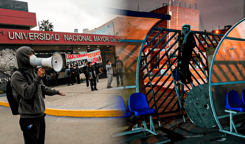 Universitarios en contra de la privatización de la UNMSM. Universitarios en contra de la privatización de la UNMSM.