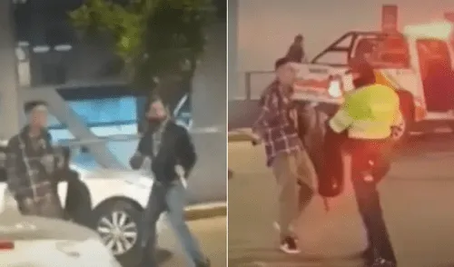 Dos delincuentes atacaron a policía en plena vía en Surquillo