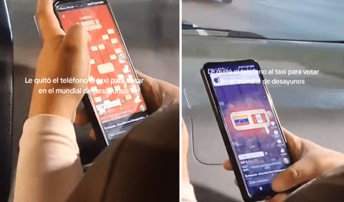 Una venezolana tomó el celular del taxista que la llevaba a su destino para que vote por su país en el 'Mundial de desayunos'. Venezolana tomó celular de taxista para votar por su país en el ‘Mundial de desayunos’