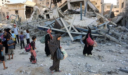 La cuarta parte de palestinos que vive en Ciudad de Gaza habrían abandonado sus hogares. Foto: AFP