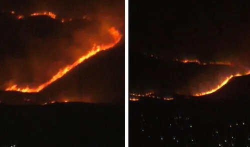 Emiten alerta de emergencia en Arequipa por incendio forestal.