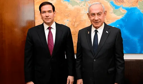 Marco Rubio se reunió con Benjamín Netanyahu en Jerusalén, Israel.