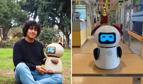 Sebastián Caballa, ingeniero de la PUCP, creó el robot Ropi para ayudar a niños en el INS de San Borja.